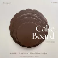 Tatakan Kue Plastik Coklat Bulat 20 CM / Alas Kue Plastik Bulat COKLAT