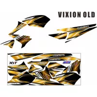 STRIPING/STICKER VARIASI MOTOR VIXION OLD MOTIP POLET RACING GOLD