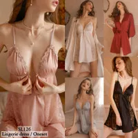 Sexy Lingerie satin baju tidur sexy wanita / Lingerie kimono set 126