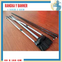 Rangka Y Banner Stand 60 x 160 cm Besi - Plastik