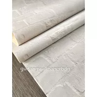 Wallpaper Vinyl Korea Bata Timbul 3D Natural Abu Hijau Ukuran 1m*15,5m