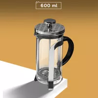 French Press Stainless 600ml Espresso Coffee Plunge Maker 600 ml Kaca