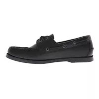 Musi Black Men's 2 Eyelet Classic Boat Shoes