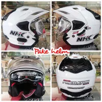 HELM NHK DOUBLE VISOR HELM NHK HALF FACE NHK CRYPTON WHITE