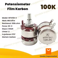 Potensio Double WTH118-2 100k 2w Microfire WTH-118-2 Rangkap Susun 2