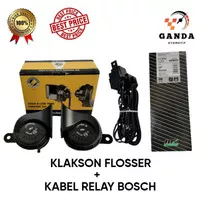 KLAKSON KEONG MOBIL MOTOR FLOSSER GERMANY + KABEL RELAY SET BOSCH