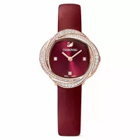 Promo Jam Tangan Crystal Flower Watch Red Rose Gold Tone