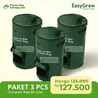PAKET 3 PCS Compost Bag 80 Liter Easy Grow Komposter Pupuk Kompos Tas