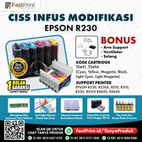 CISS Infus Modifikasi Epson R230, R230X, R210, R310 Plus Tinta