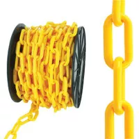 PVC Chain Yellow 6mm Plastic Rantai Plastik Kuning 50 Meter Barrier