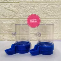 dispenser tabung bulat 1set 2pcs luar sangkar burung kenari love bird