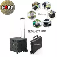 HABE Troli Lipat Box Keranjang Lid Aluminium ABS Foldable Trolley