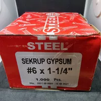 sekrup gypsum 6x1 1/4 steel isi 1000 pcs