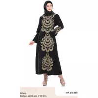 baju muslim wanita jetblack motif batik long dress gamis syari GSL-062