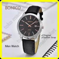 Bonico Original Jam Tangan Pria Murah Impor Analog Casual 5896 Leather