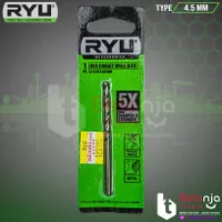 Ryu HSS Cobalt Drill Bit 4.5 MM Mata Bor HSS Stainless Besi Aluminium