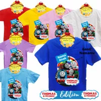 Baju Kaos Anak laki laki karakter Thomas & friends Free Custom Nama