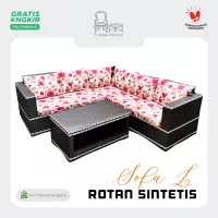 Kursi Sudut Rotan Sintetis Kursi Tamu Minimalis Sofa Tamu L Rotan