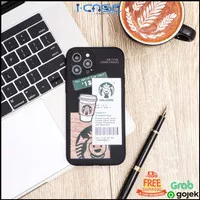 SOFTCASE SILICONE STARBUCKS BLACK FOR iPhone (1)6 7 8 SE 6+ 7+ 8+ X XR