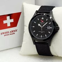 JAM TANGAN SWISS ARMY ORIGINAL PRIA KANVAS FREE BOX ORI ANTI AIR