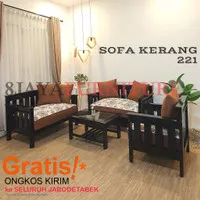 Sofa Minimalis Kayu 221 Cokelat Kembang Kursi Ruang Tamu Meja Kerang