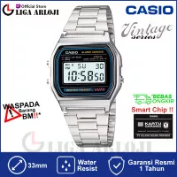 CASIO A158WA-1DF Jam Tangan Unisex Digital Rantai Silver A158WA