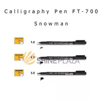Snowman Calligraphy Pen FT-700 - Pulpen Kaligrafi Hitam 1.0 2.0 3.0