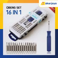 Obeng Set 16 in 1 Mata Mini Serbaguna Multifungsi Screw Driver