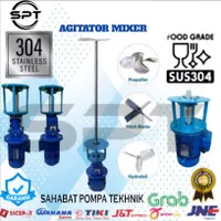 Mixer Agitator SS304 Kimia 5.5Hp 3Phase 4Kw + Gearbox 2 pole 2880RPM