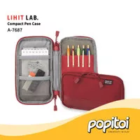 Lihit Lab A-7687 Compact Pen Case Tempat Kotak Pensil Sekolah Pouch