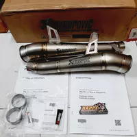 Knalpot slip on dual silencer kanan kiri akrapovic slovenia Z1000 2023