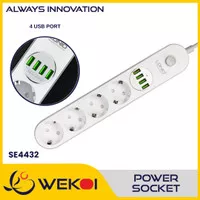 Power Soket Power Strip Charger 4 With 4USB Ldnio Se4432 Original