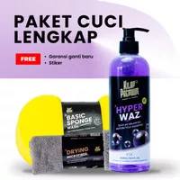 Paket Cuci Motor I Kilap Premium - Shampoo, Sponge, Drying Microfiber