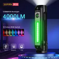 Senter Sofirn IF23 RGB Torch 4000lm LED Flashlights 21700 Rechargeable