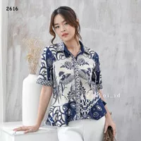 Baju batik murah / atasan batik wanita modern / blouse batik peplum