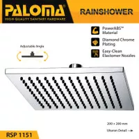 RAIN SHOWER PALOMA RSP 1151 KEPALA SHOWER TANAM ABS KOTAK 8"