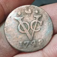 A1585 Coin VoC 1 Duit Westfriesland 1748 Kondisi Terpakai