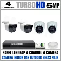 PAKET CCTV 4 CHANEL 4 KAMERA 5MP TURBO HD 1080P ALT HIKVISION- DAHUA