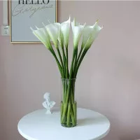 Bunga Calla Lily Artificial Latex Import (70cm) - White Putik Kuning