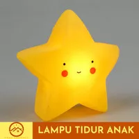 Lampu Tidur Anak Karakter Bintang Imut Lucu LED Baterai Warm White 