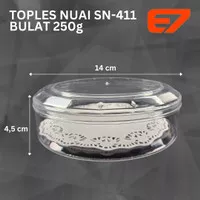 Toples Kue NUAI SN-411 - Bulat 250gram, Toples Roti/Kue/Makanan