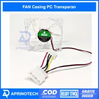 FAN Casing PC Transparan Kipas Cooling CPU 8 cm Fan Case + Baut