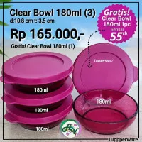 Tupperware clear bowl 4pcs mangkuk cristal