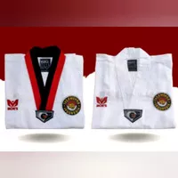 Baju seragam Taekwondo/DOBOK moks pemula MOK'S kerah putih/merah hitam