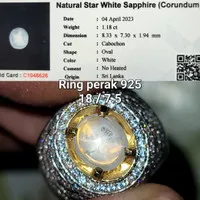 Batu akik natural white sapphire star ceylon safir srilanka