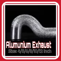 Pipa Exhaust Alumunium 4/5/6/8/10/12 inch Cerobong Asap Flexible