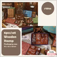 DIY Wooden Rubber Stamp Stempel Kayu Journal, Scrapbook, Diary #04