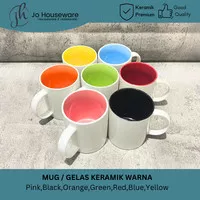 Mug keramik polos model warna didalam / mug keramik premium warna