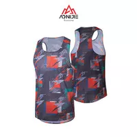 Aonijie FM5155 Running Sleeveless Tank Top - Baju lari Pria - GRAY RED