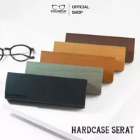 Colore.in Kotak Kacamata Hardcase Bahan Kulit Model Serat Kayu H003